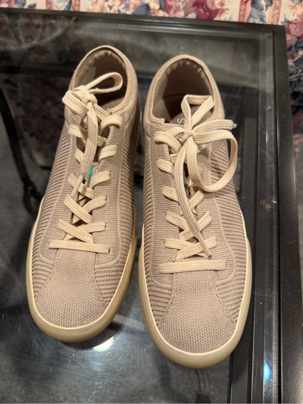 Rothy's Beige Knit Low-Top Sneakers